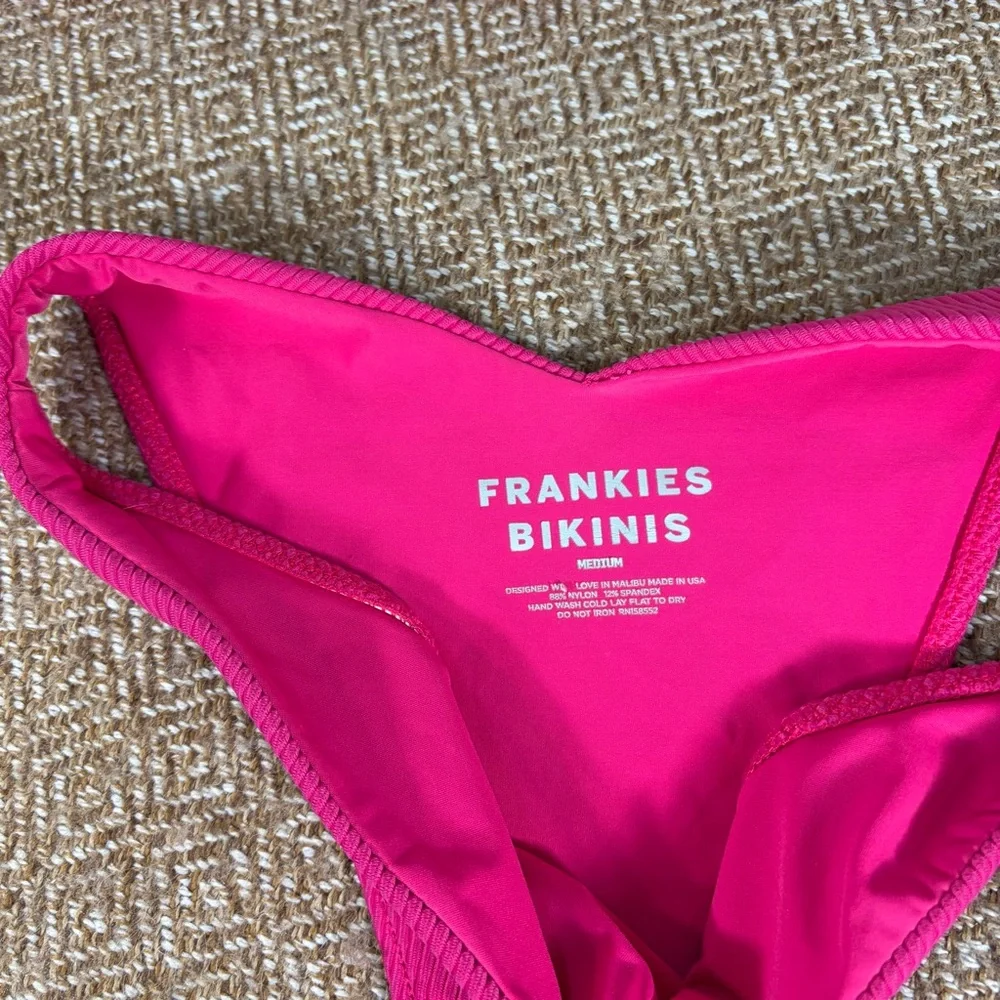 Frankies Bikinis - Red Ribbed and Runched 2-Piece Bikini Sz M Sexy Vacay Beach